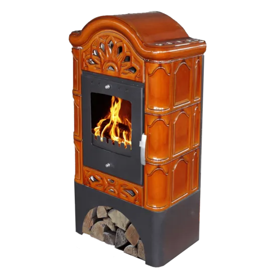 Warnex Benedetto kerámia csempés kandalló aranybarna