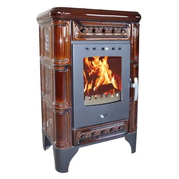 Warnex Bergen kerámia csempés kandalló kávébarna