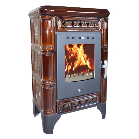 Warnex Bergen kerámia csempés kandalló kávébarna