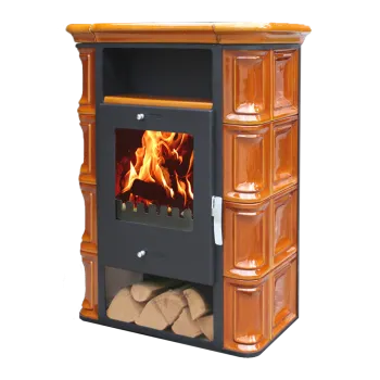 Warnex Bonn kerámia csempés kandalló aranybarna 