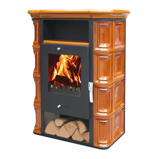 Warnex Bonn kerámia csempés kandalló aranybarna 