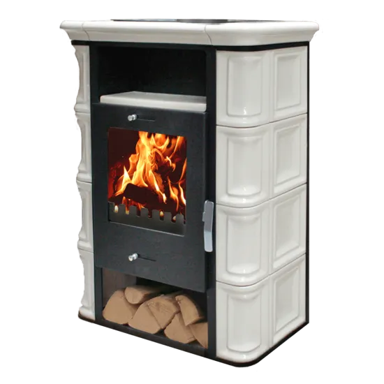 Warnex Bonn kerámia csempés kandalló csontszín