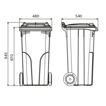 Kuka 120l kerekes Europlast BIO hulladék tároló műanyag rosttal a hulladék folyékony és szilárd részeinek szétválasztására