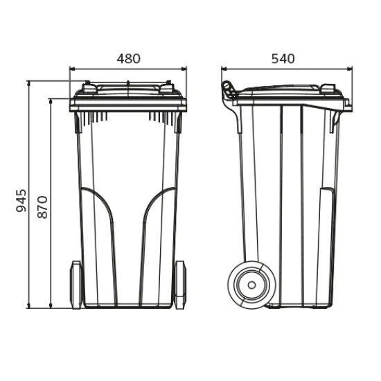 Europlast Kuka 120l barna kerekes hulladék tároló