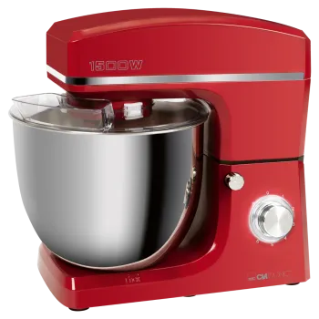 Clatronic KM 3765 piros robotgép 1500W extra nagy, 10 literes rozsdamentes acél tál 6-6,5kg tészta elkészítéséhez