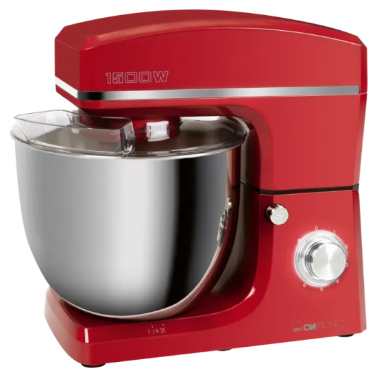 Clatronic KM 3765 piros robotgép 1500W extra nagy, 10 literes rozsdamentes acél tál 6-6,5kg tészta elkészítéséhez