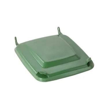 kuka fedél, zöld 120l Europlast hulladéktárolóhoz, csak europlast kukákhoz, a csatlakozó fülek 8-10 cm magasan ívelnek