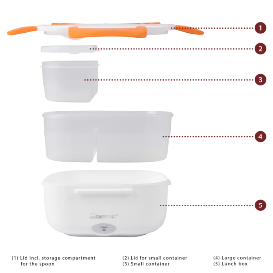 Clatronic LB 3719 elektromos ételmelegítő és tartó narancs LB3719