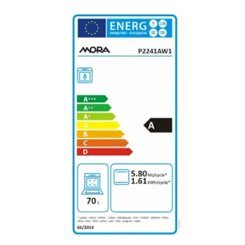 Mora P2241AW1 szabadonálló gáztűzhely 4 gázégős tető nélkül kivitel, 70L, 50x59.4x85 cm