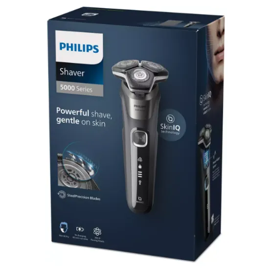 Philips S5887/10 Series 5000 körkéses borotva SkinIQ technológia, nedves/száraz használat, utazótokkal