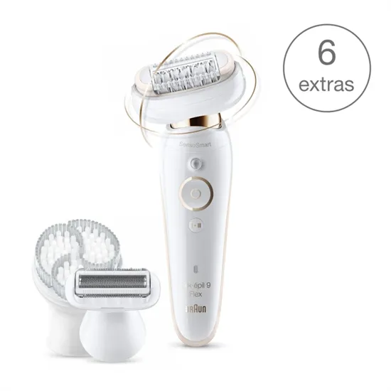 Braun Silk-épil 9 Flex 9030 epiláló Wet&Dry epilátor 6 kiegészítővel többek között masszázsfeltéttel SES9030