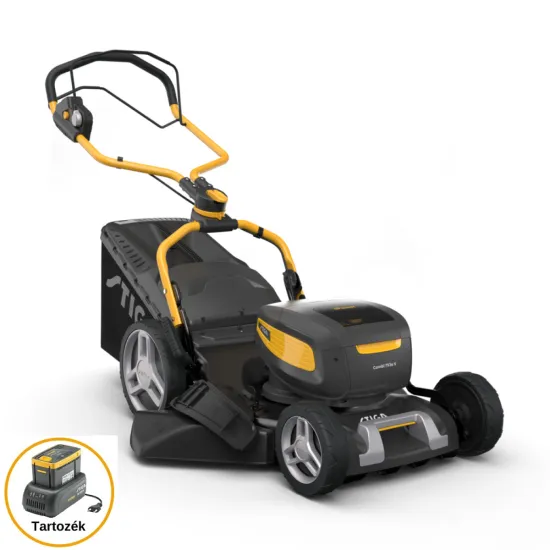 Stiga COMBI 753e V Kit akkumulátoros fűnyíró,(akkumulátorral és töltővel),gyűjtés, mulcsozás, oldalsó kiszórás, hátsó kiszórás,önjáró funkció,1500W