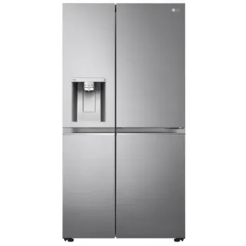 LG GSJV90PZAF side by side hűtőszekrény, 91,3 x 179 x 73,5 cm, 635L, lineáris inverter kompresszorral, beépített vízadagolóval, inox