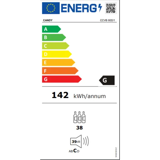 Candy CCVB60D/1 beépíthető borhűtő 2 zónás
