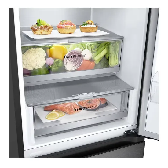 LG GBV7280CEV alulfagyasztós kombinált hűtőszekrény, Smart Inverter Kompresszer, 387L,203cm magas 