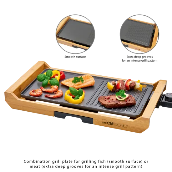 Clatronic TG 3697 asztali grill, bambusz