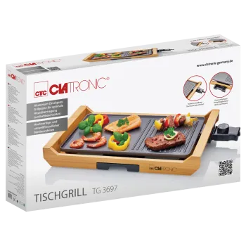 Clatronic TG 3697 asztali grill, bambusz
