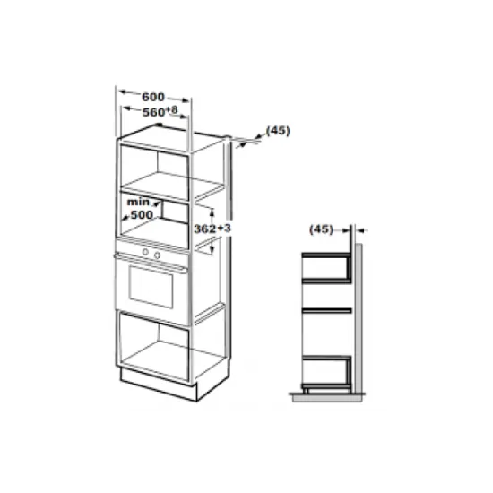 EVIDO COMFORT 45MX beépíthető mikrosütő inox CMC4DX.1