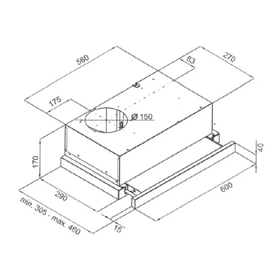 Evido SLIMLUX 60X 60cm kihúzható elszívó CHT6SX.4.4