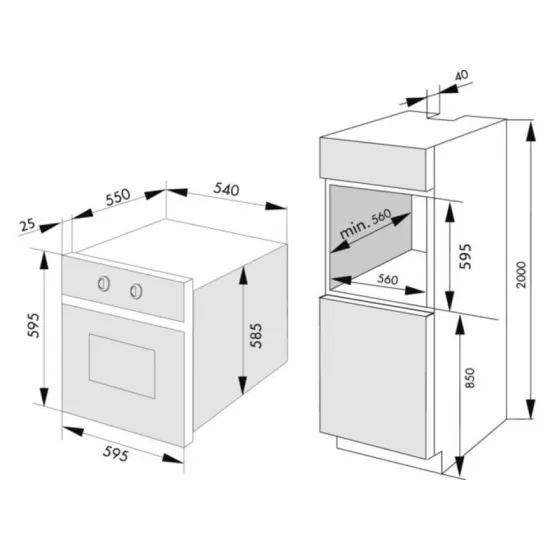 Amica BKVC4010 összeépíthető sütő+főzőlap szett
