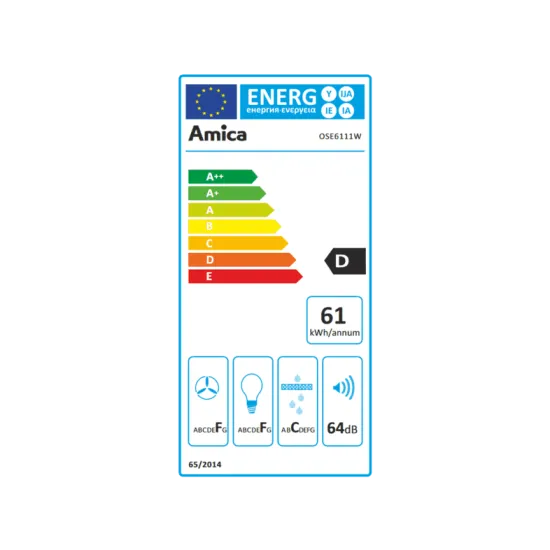 Amica OSE6111W fehér hagyományos 60cm elszívó