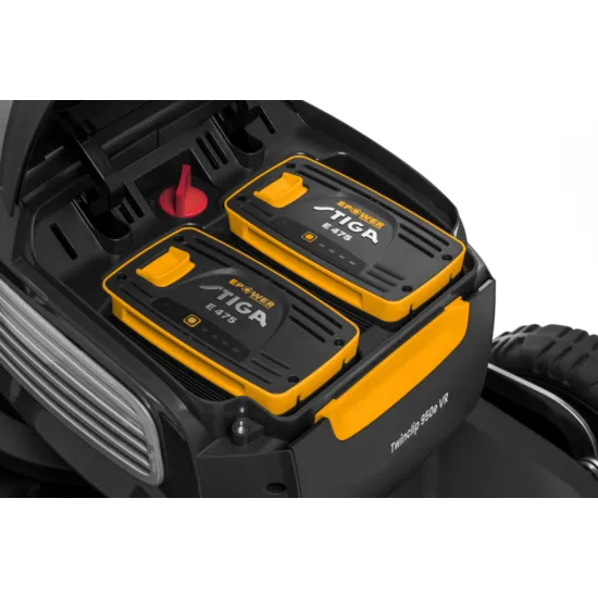 Stiga Twinclip 950e VR Kit akkumulátoros fűnyíró,(akkumulátorral és töltővel),gyűjtés, hátsó kiszórás, mulcsozás,önjáró,2200W