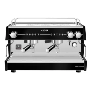 Gaggia LA Vetro 2 karos professzionális kávéfőző, fekete, automatikus fejtisztítási programmal, megvilágított munkaterülettel