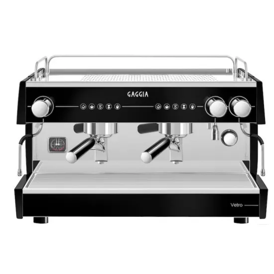 Gaggia LA Vetro 2 karos professzionális kávéfőző, fekete, automatikus fejtisztítási programmal, megvilágított munkaterülettel