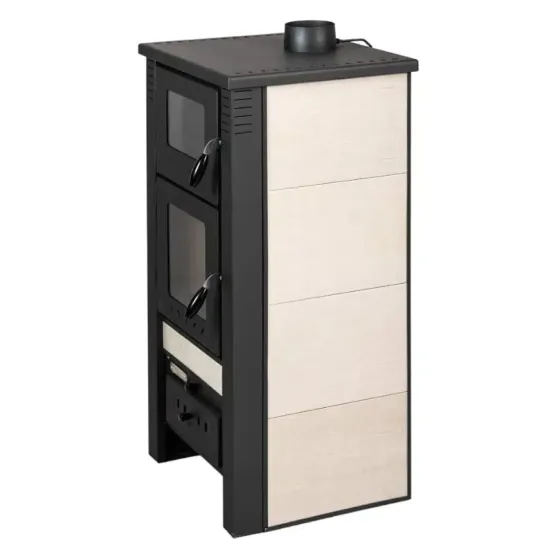 Warnex Taurus csempés sütős kandalló bézs oldalburkolattal, 12kW 