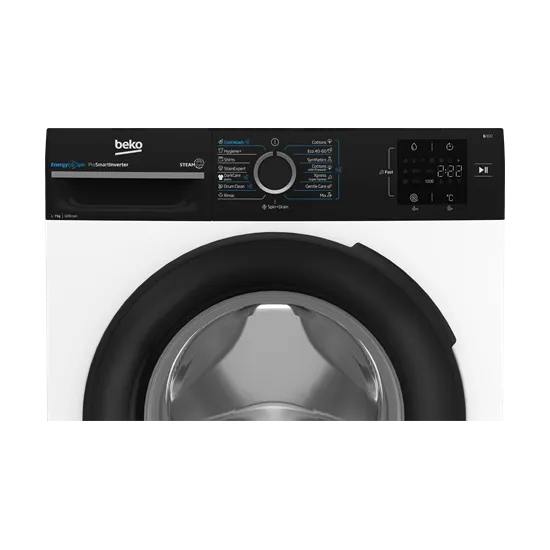 Beko BM3WFSU37213WPBB keskeny elöltöltős mosógép 7kg, gőz funkció, inverter motor 60x46.8x84.5 cm