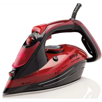 Gorenje SIH2800BF fekete/piros gőzölős vasaló, 2800W, automatikus kikapcsolás, kerámia vasalótalp 2.5m kábelhossz