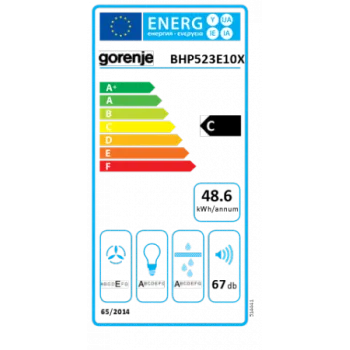 Gorenje BHP523E10X beépíthető inox konyhai kihúzható elszívó 50cm széles