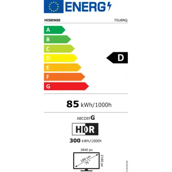 Hisense 75U8NQ 75" 189cm 4K UHD Smart MiniLED TV 144Hz Game Mode Pro