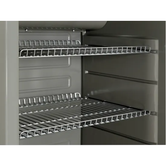 Whirlpool ADN 203/1-S szürke üvegajtós hűtőszekrény aluminium ajtókerettel, 60x60x173 cm, 320 liter