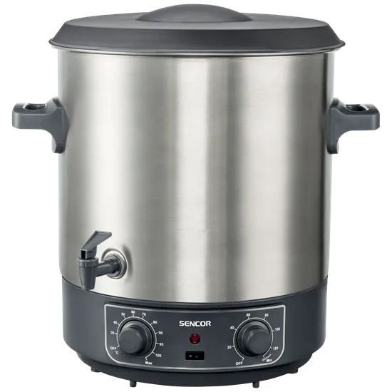 Sencor SPP 2200SS befőző edény nemesacél burkolat 27 liter 30 °C és 100 °C termosztát 1800W