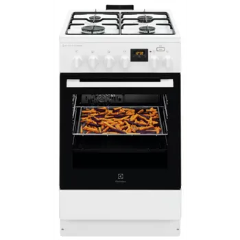 Electrolux LKK560232W kombinált tűzhely, hangjelzés; percszámlálás; időtartam és vége programozás; digitális programóra, egykezes szikragyújtás, tető nélkül