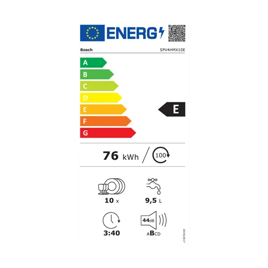 Bosch SPV4HMX10E, Beépíthető mosogatógép