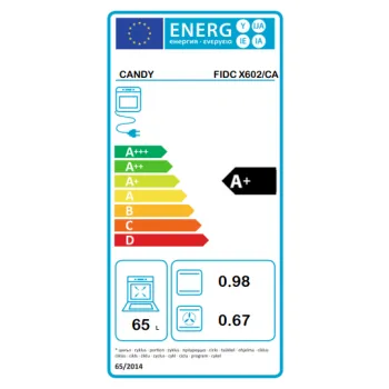 Candy FIDC X602/CA beépíthető sütő, 65L, 59.5x56.8x59.5 cm, inox 