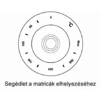 Hausmeister hőfokszabályzó gomb fekete, (gomb, rugó, matrica) HM 5020 HM 5011S típusokhoz tűzhelyhez