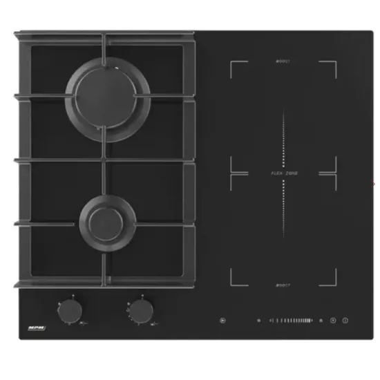 MPM MPM-60-IMG-22 beépíthető indukciós és gáz főzőlap, fekete üveg, 3500W