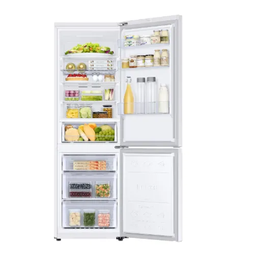 Samsung RB34C672DWW/EF No Frost alulfagyasztó kombinált hűtőszekrény, 230/114L, digitális inverter kompresszor, Wifi, 59.5x65.8x185.3 cm, fehér 