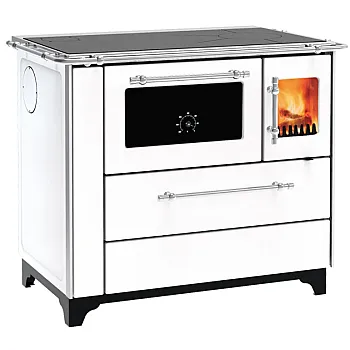 Warnex Donna 90 fehér fatüzelésű sparhelt sütővel, 8.1 kW balos 