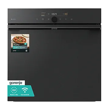Gorenje GO66MB Pizza350C beépíthető sütő, 78L, Wifi, 59.5x56.4x59.5 cm, fekete szín 