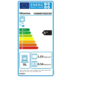 Hisense HO66MB PIZZACHEF beépíthető sütő, 78L, Wifi, pirolitikus tisztítás, 59.5x56.4x59.5 cm, matt fekete szín 