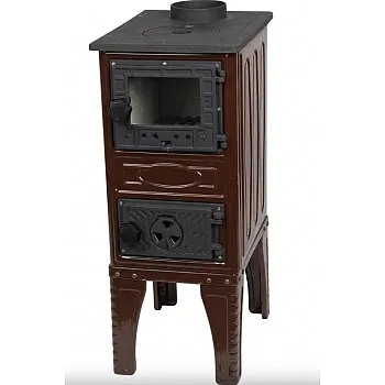 Hunor 304-U Mini kandalló öntöttvas főzőlappal 9,2 kW, 31.5x44.1x81.2 cm, barna szín