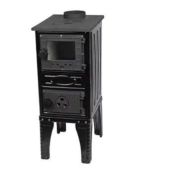 Hunor 304-U Mini kandalló öntöttvas főzőlappal 9,2 kW, 31.5x44.1x81.2 cm, fekete szín 