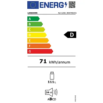 Liebherr RD 1200 Pure egyajtós hűtőszekrény, 111L, 50x60.7x85 cm