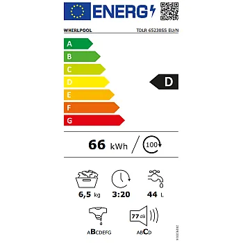Whirlpool TDLR 65230SS EU/N felültöltős mosógép, 6.5 kg, 40x60x90 cm