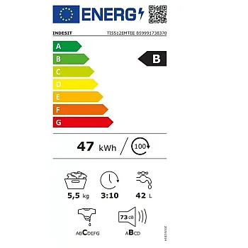 Indesit TI5512EMTEE felültöltős mosógép, 5.5 kg, 40x60x90 cm