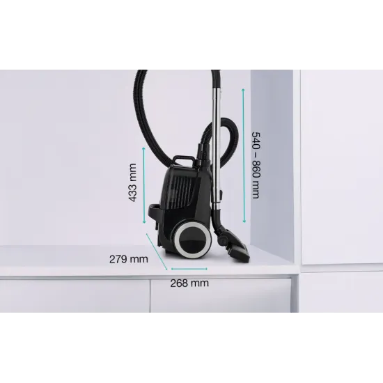 Gorenje VCE01G4AEBK porzsákos porszívó, 800W, fekete szín 